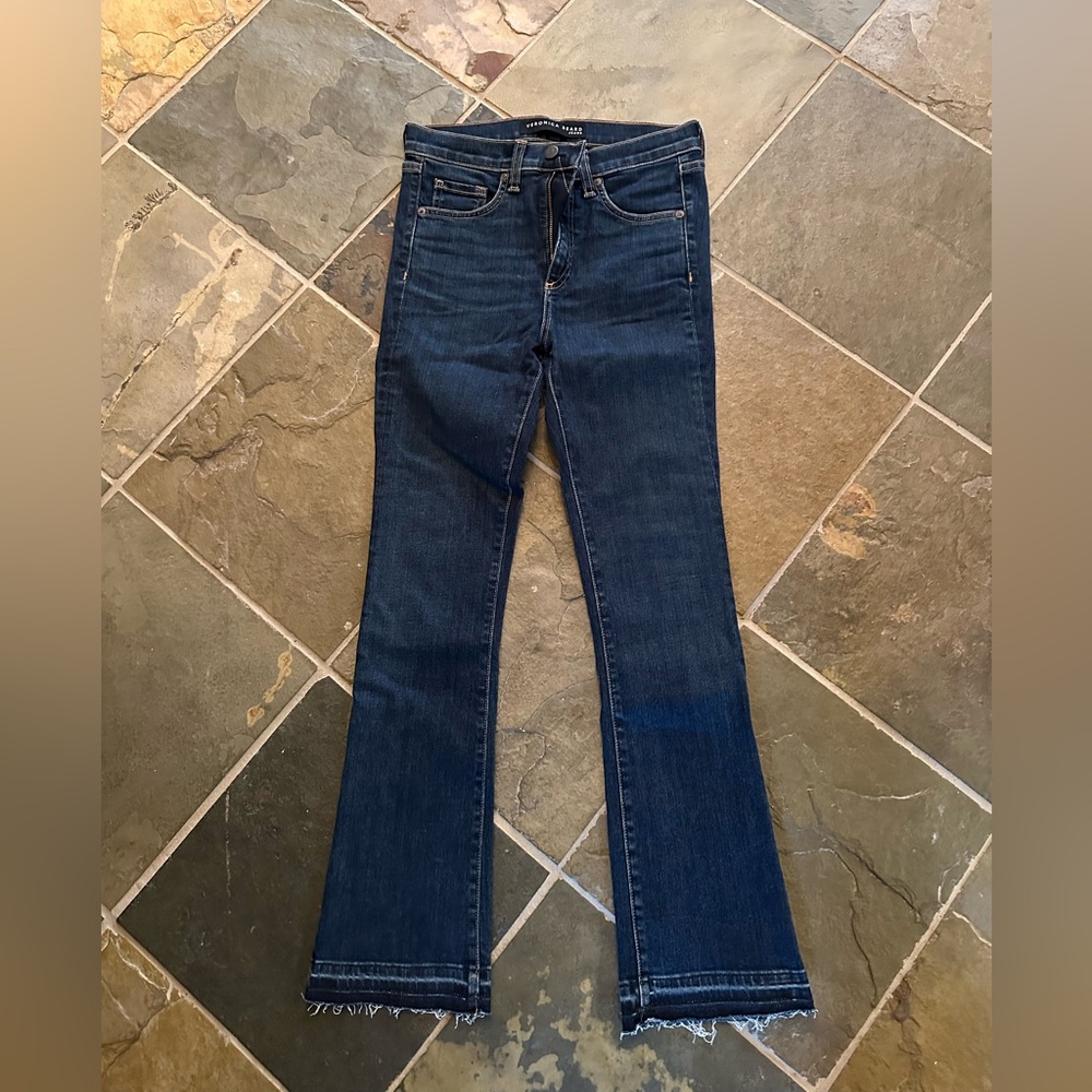 NWOT Veronica Beard Carolyn 10” Baby Boot Dark Blue Flare Jeans